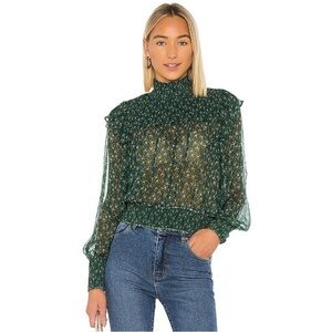 FREE PEOPLE Roma Printed Ruffle Blouse